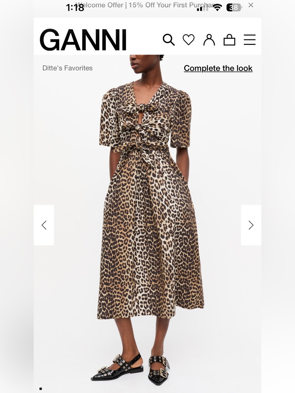 GANNI Leopard Print Twist-Front Midi Dress in Leopard 🐆